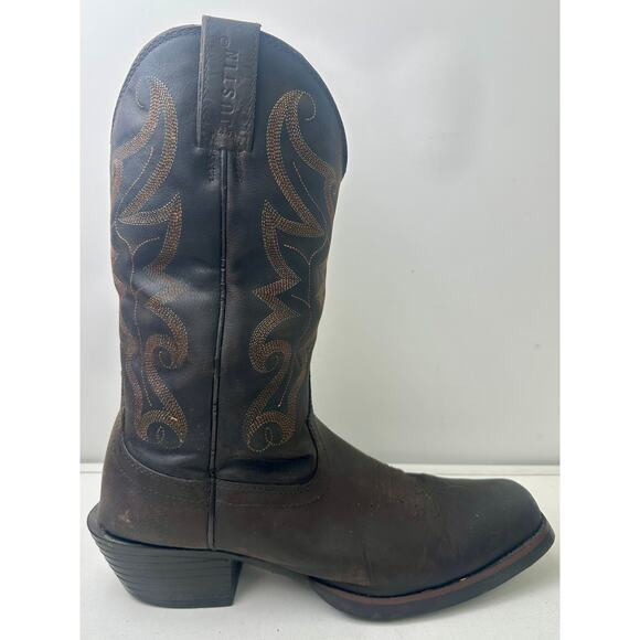 Justin Brown Leather Western Cowboy Boots Men\'s Sz 10 main image 7